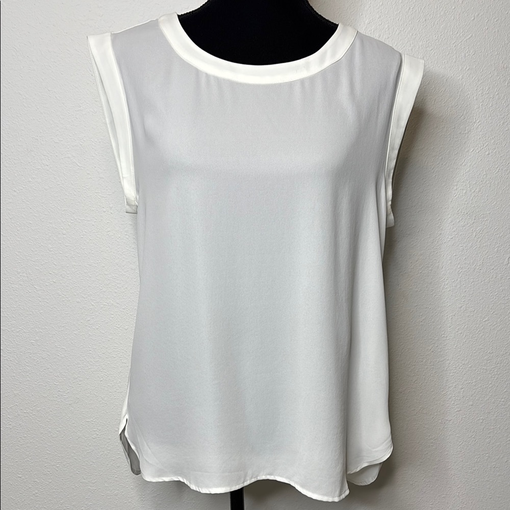 J. Crew size 10 Ivory Boxy Tank Top Relaxed Blouse